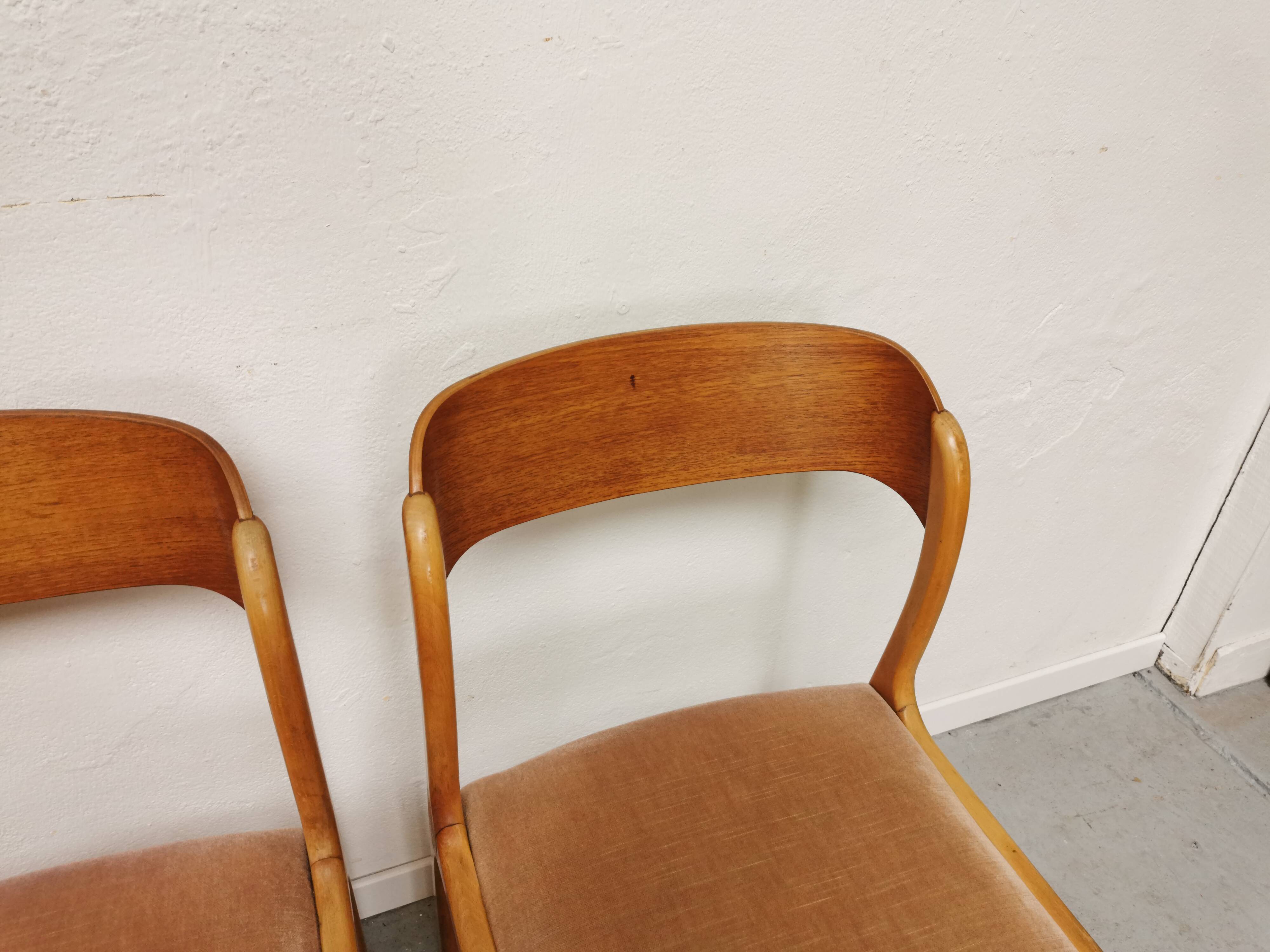 Series of 4 chairs Baumann Traineau