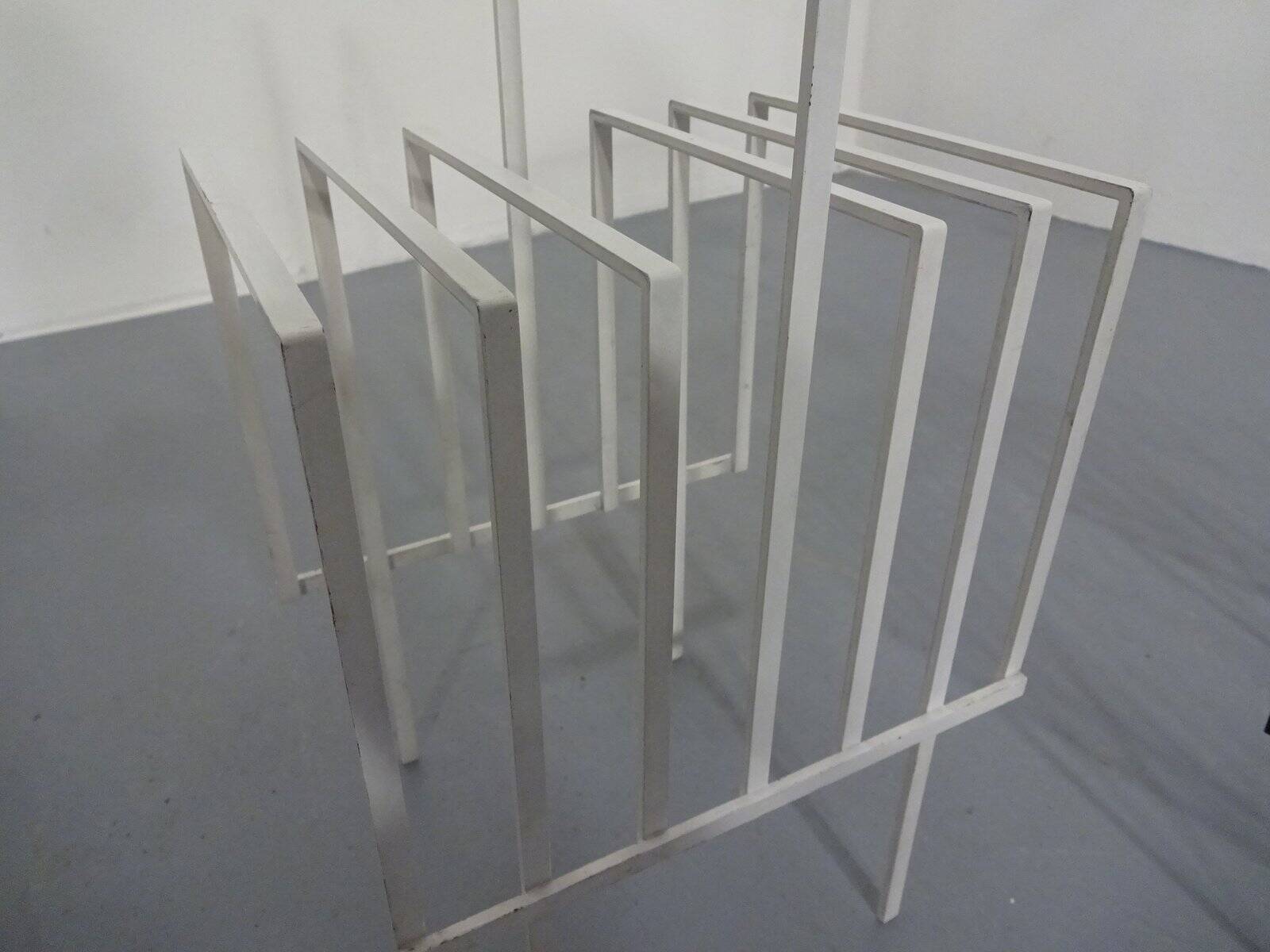 Steel magazine or record racks, 1960s, set of 2