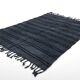 6x8 Navy Blue & Black Striped Kilim Rug, 174x240Cm