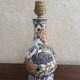 Table lamp in Gien earthenware - "Peacock" decor hand-painted