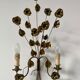 Wall lamp golden brass flowers style Hollywood Regency year 70