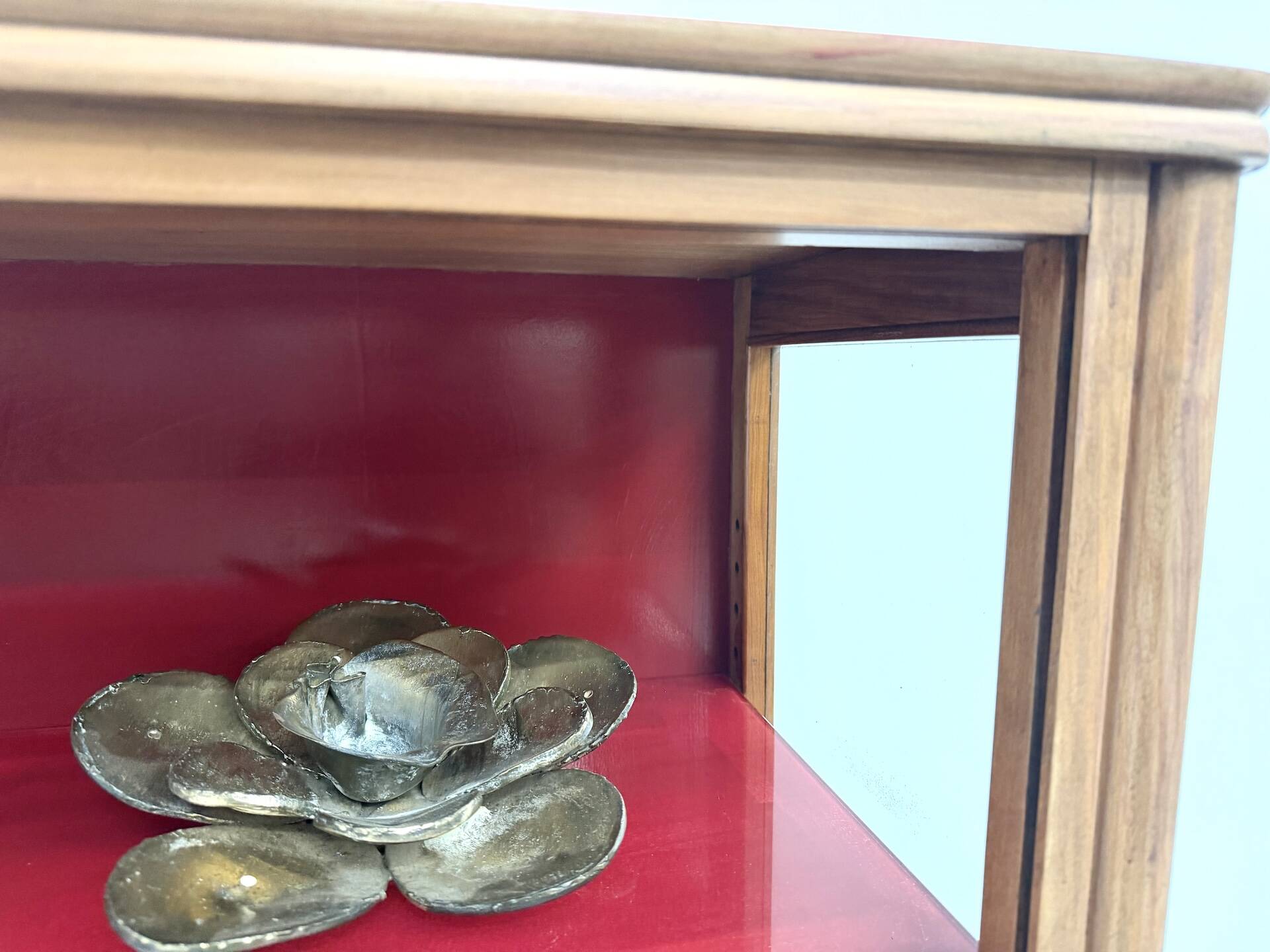 1950s Brazilian modernist library in exotic wood and lacquer.