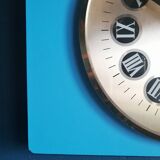 Vintage formica clock silent rectangular wall clock "Blue Kiple"