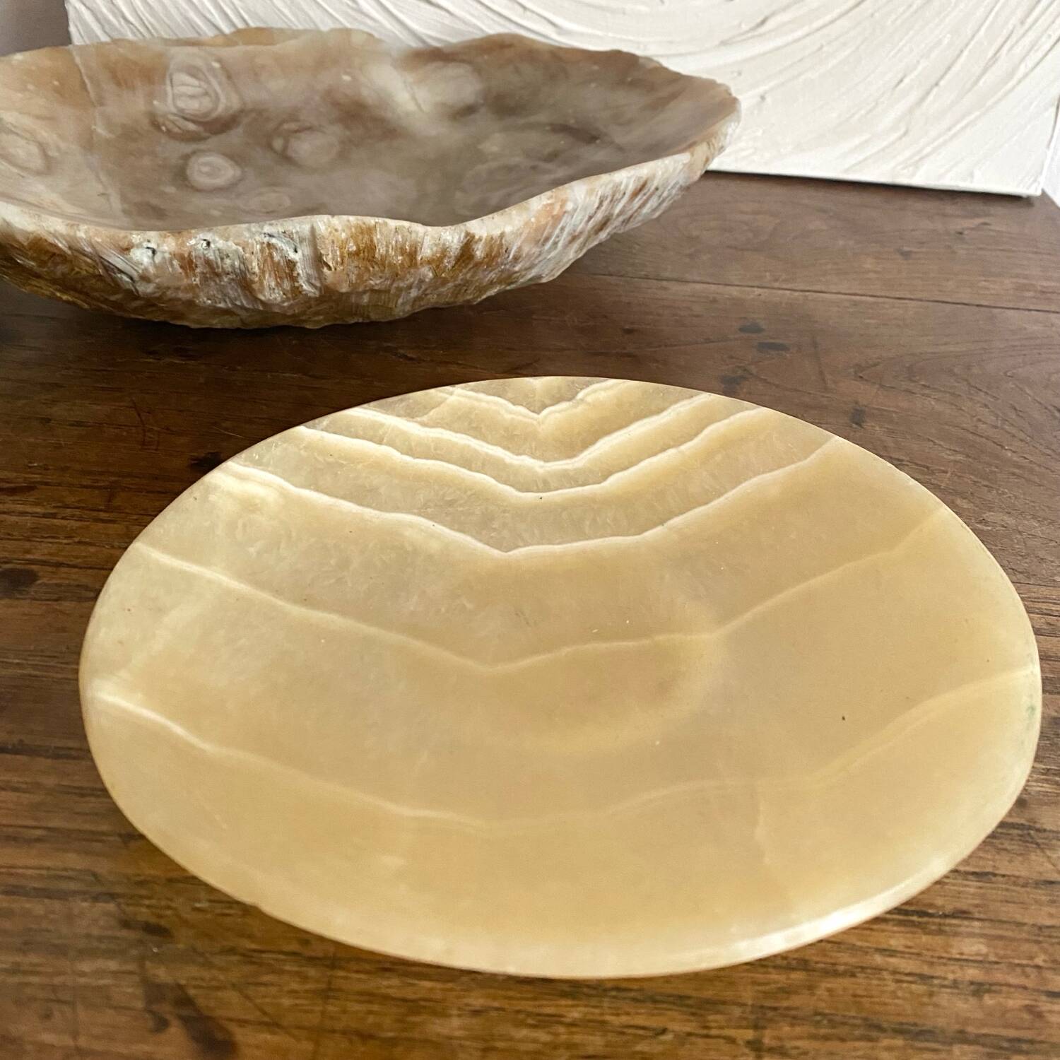 Natural onyx stone trinket tray