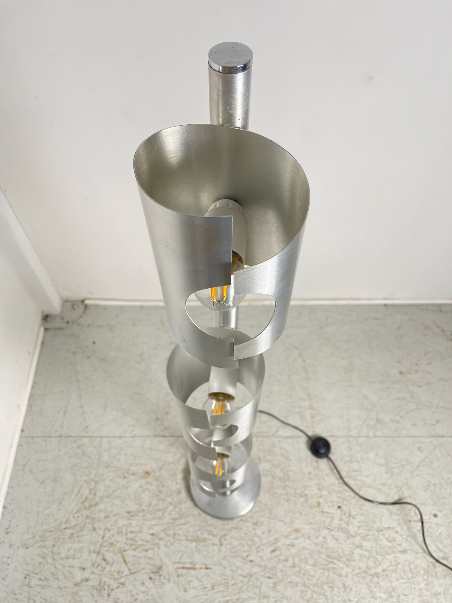 1970s three-light floor lamp