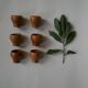 Ensemble de six coquetiers en bois d'olivier fabrication artisanale