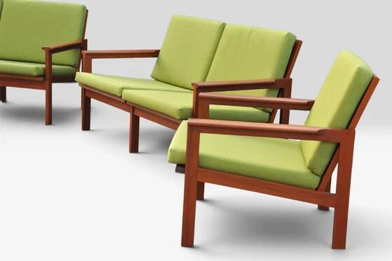 Illum Wikkelsø „Capella“ Set of 1 Armchair and 2 Sofas – Niels Eilersen – 1960s