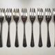 Old Christofle Model Boreal Art Deco by Luc Lanel 8 forks with desserts