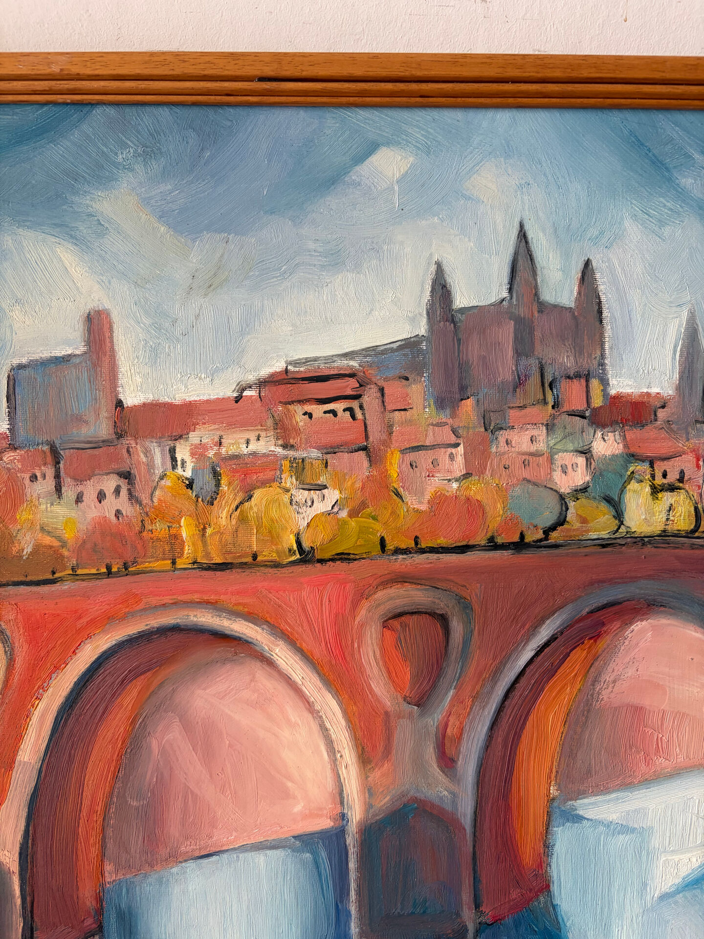 Pont Neuf, Toulouse, oil on canvas signed Sprova