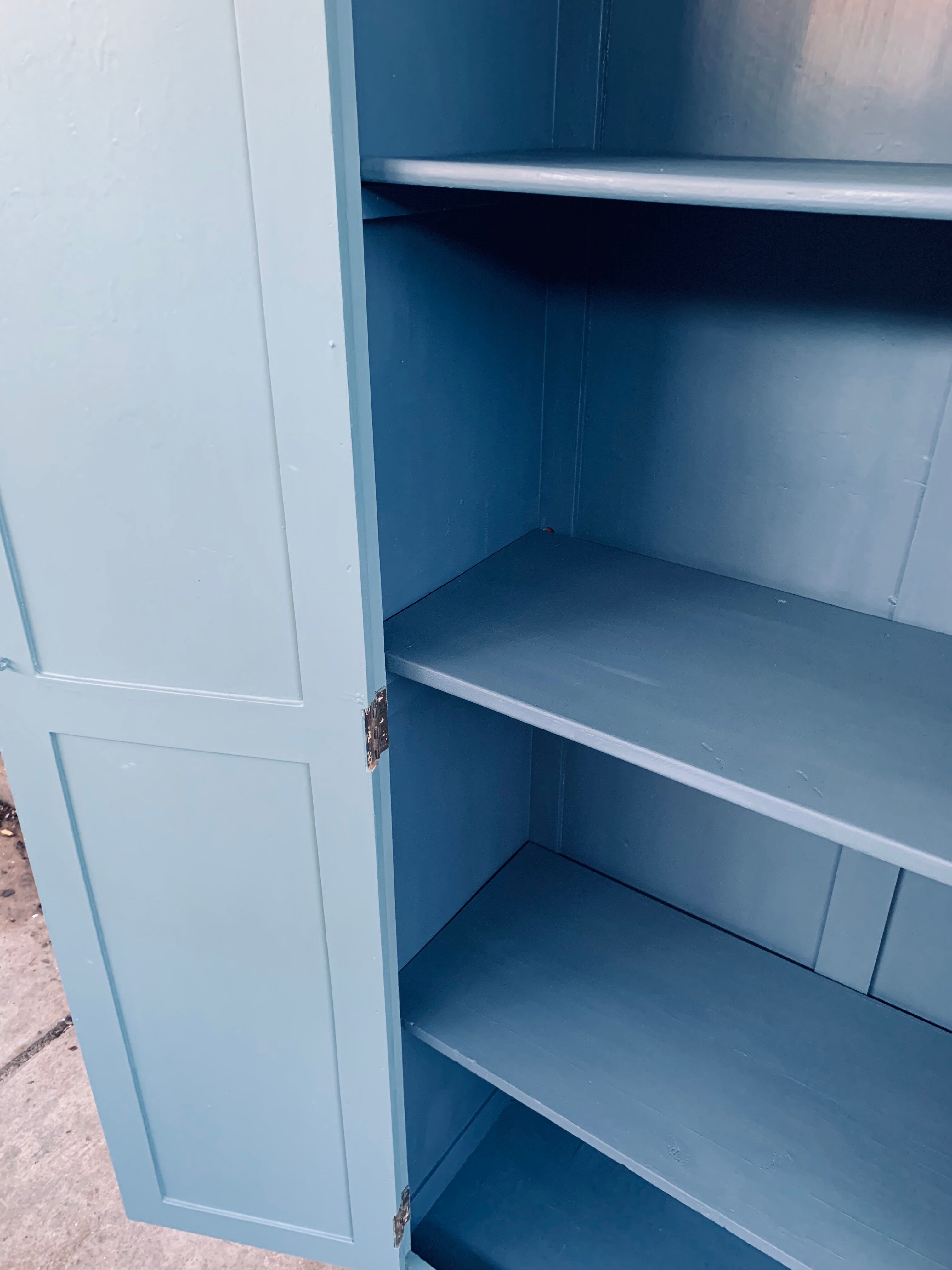 Blue grey parisian wardrobe