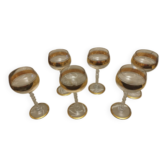 Verlor glasses with gold trim