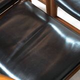 C.M. Madsen set of six 'W2' teak and leather dining chairs by Hans J. Wegner