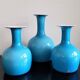 Set of 3 Opal Blue Glass 'Carnaby' Vases by Per Lütken for Holmegaard