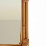 1960s Mid-Century Bamboo & Rattan Mirror in French Riviera Style