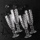 Set of 4 Vintage Pressed Glass Champagne Flutes, Clear Italian Stemware