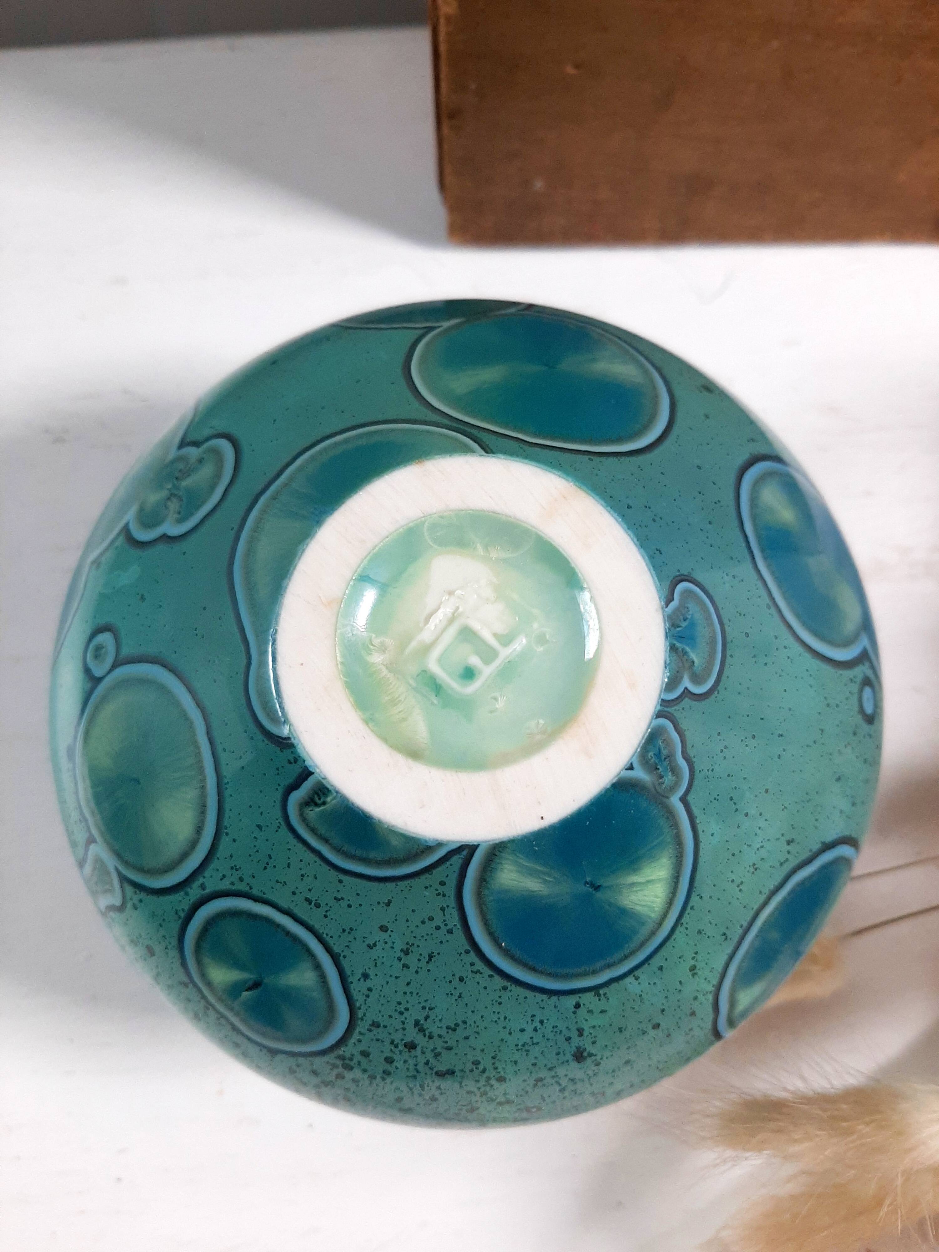 Vase soliflore en céramique à glaçure cristalline