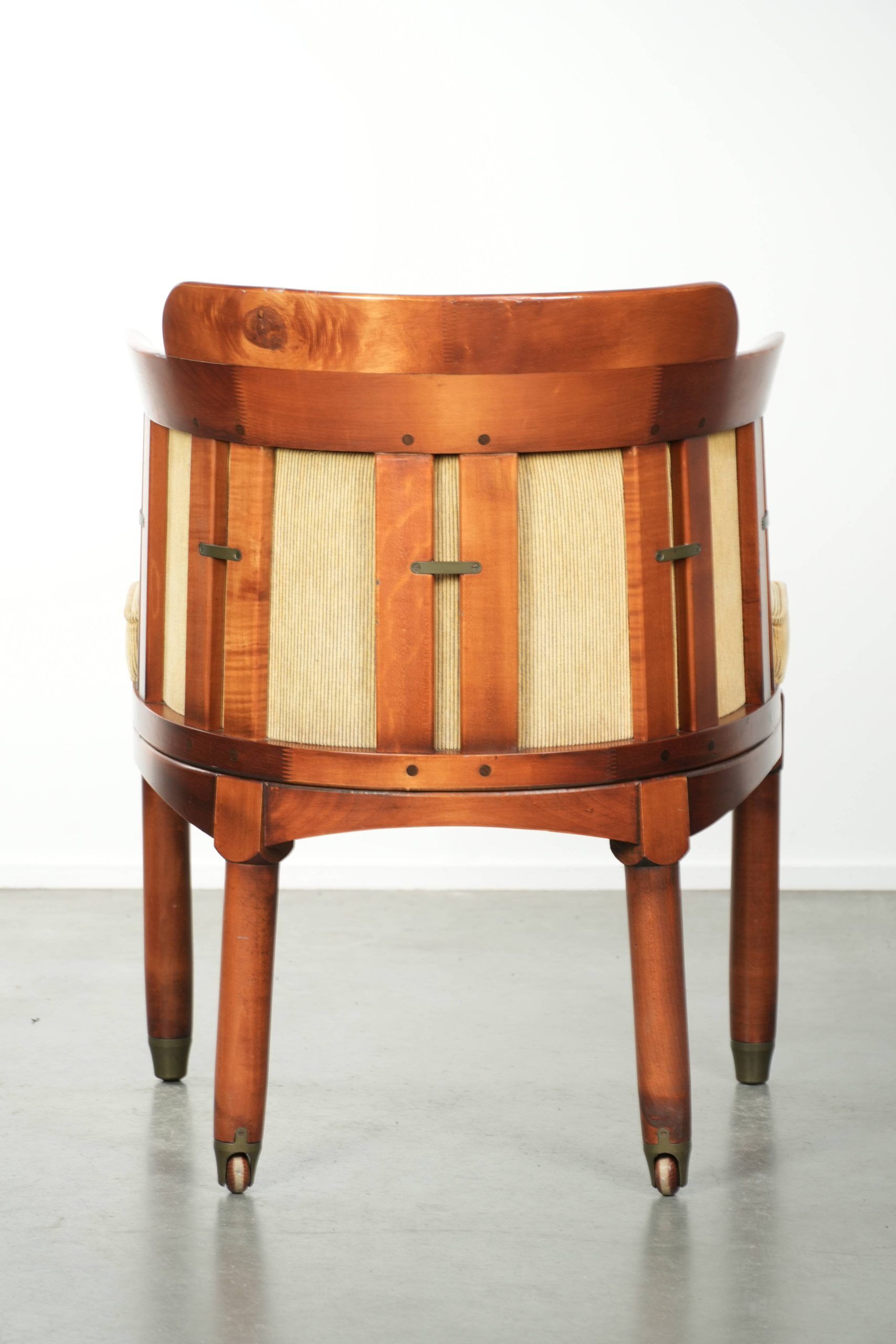 Beautiful design side/dining chair with luxurious yellow fabric upholstery