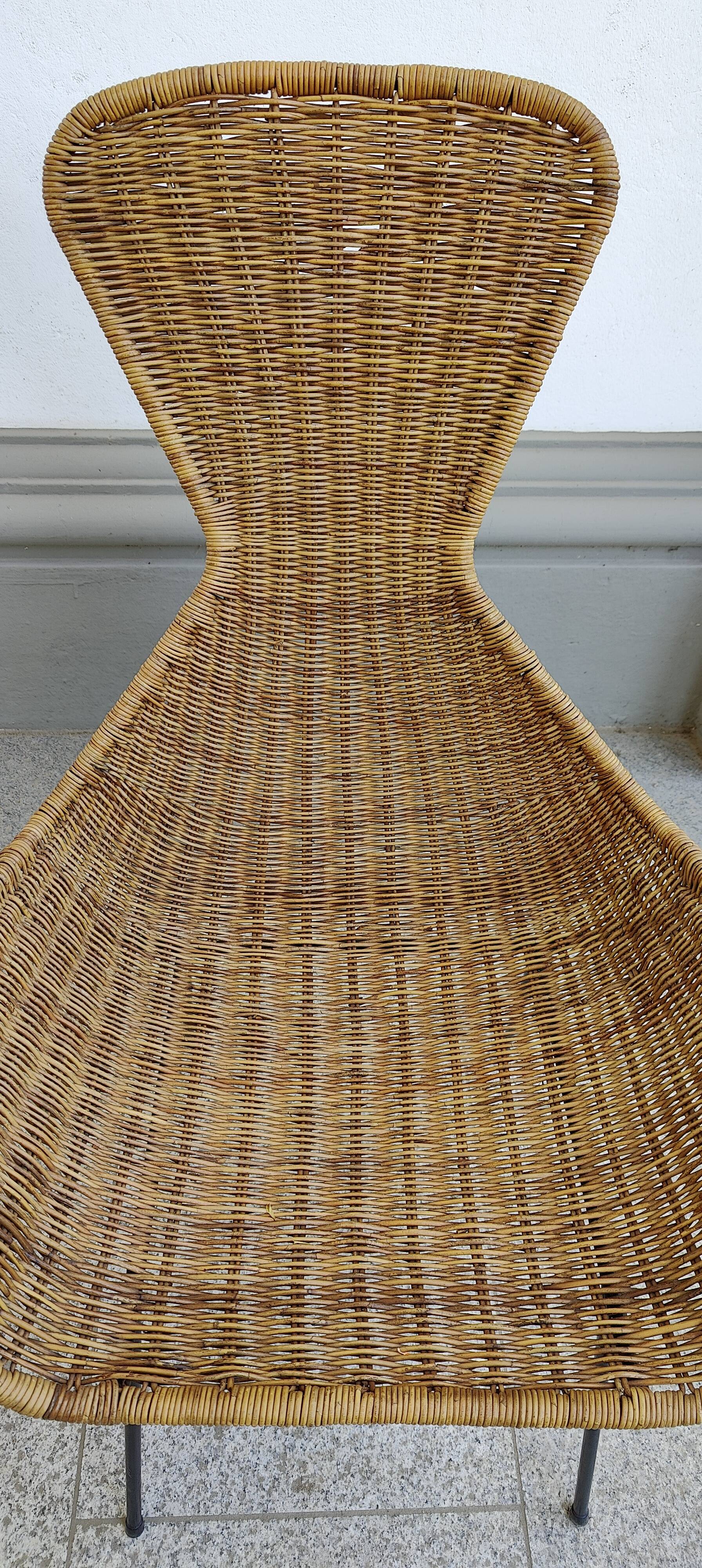 pair of Italian wicker chairs