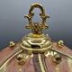 Vintage pink glass globe lamp with brass details and pink base