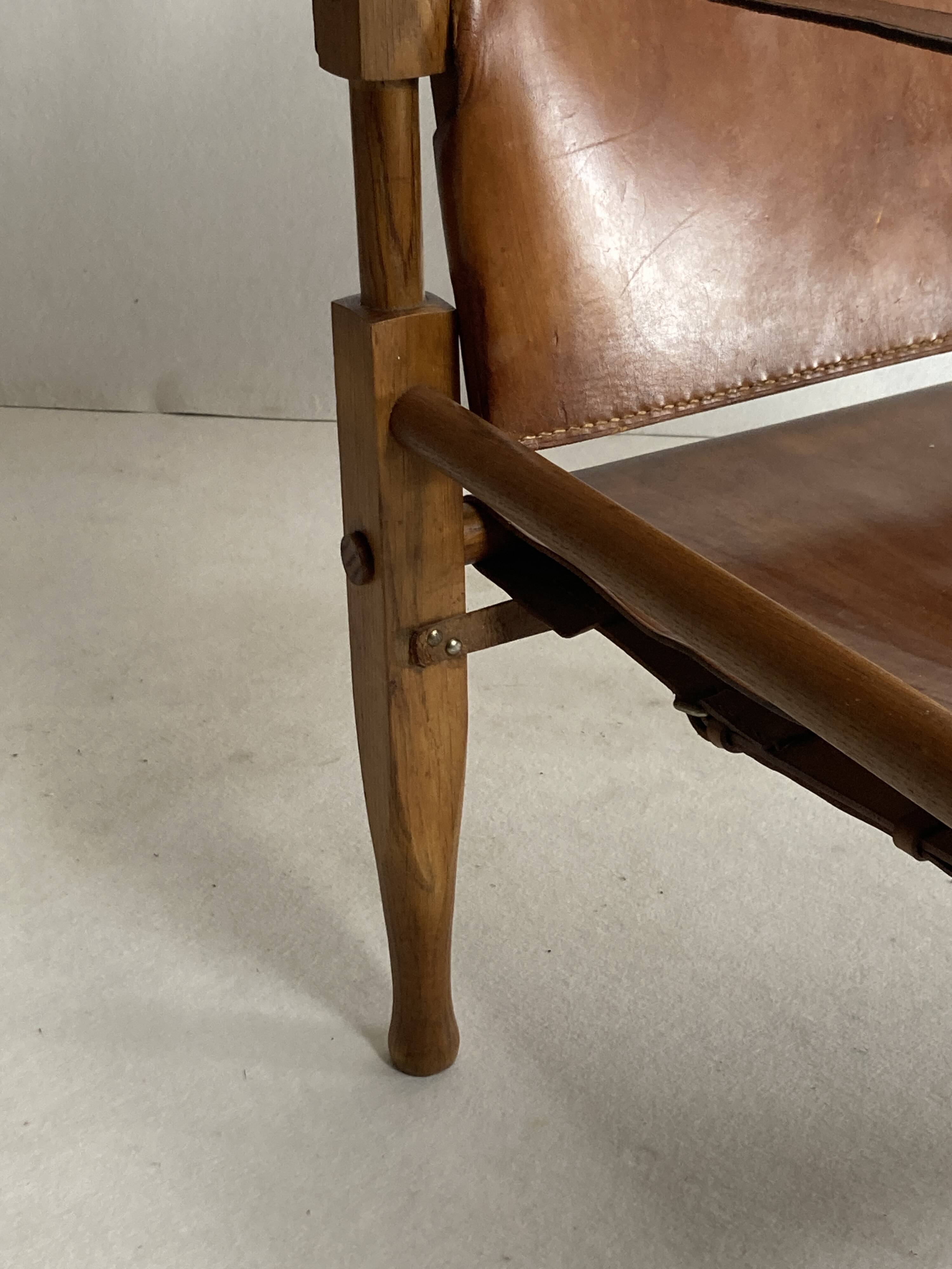 Leather safari armchair by Wilhelm Kienzle for Wohnbedarf, 1950s