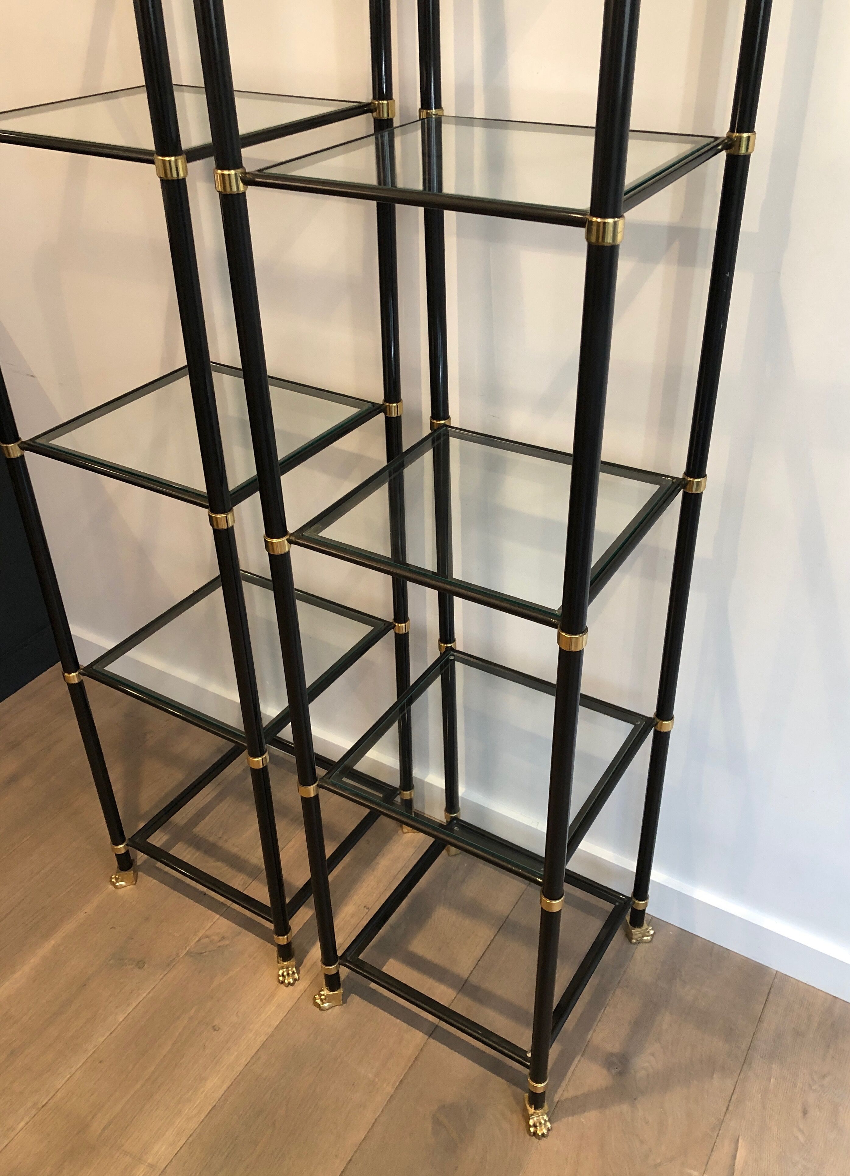 Pair of metal shelves by Guy Lefèvre for Maison Jansen 70s