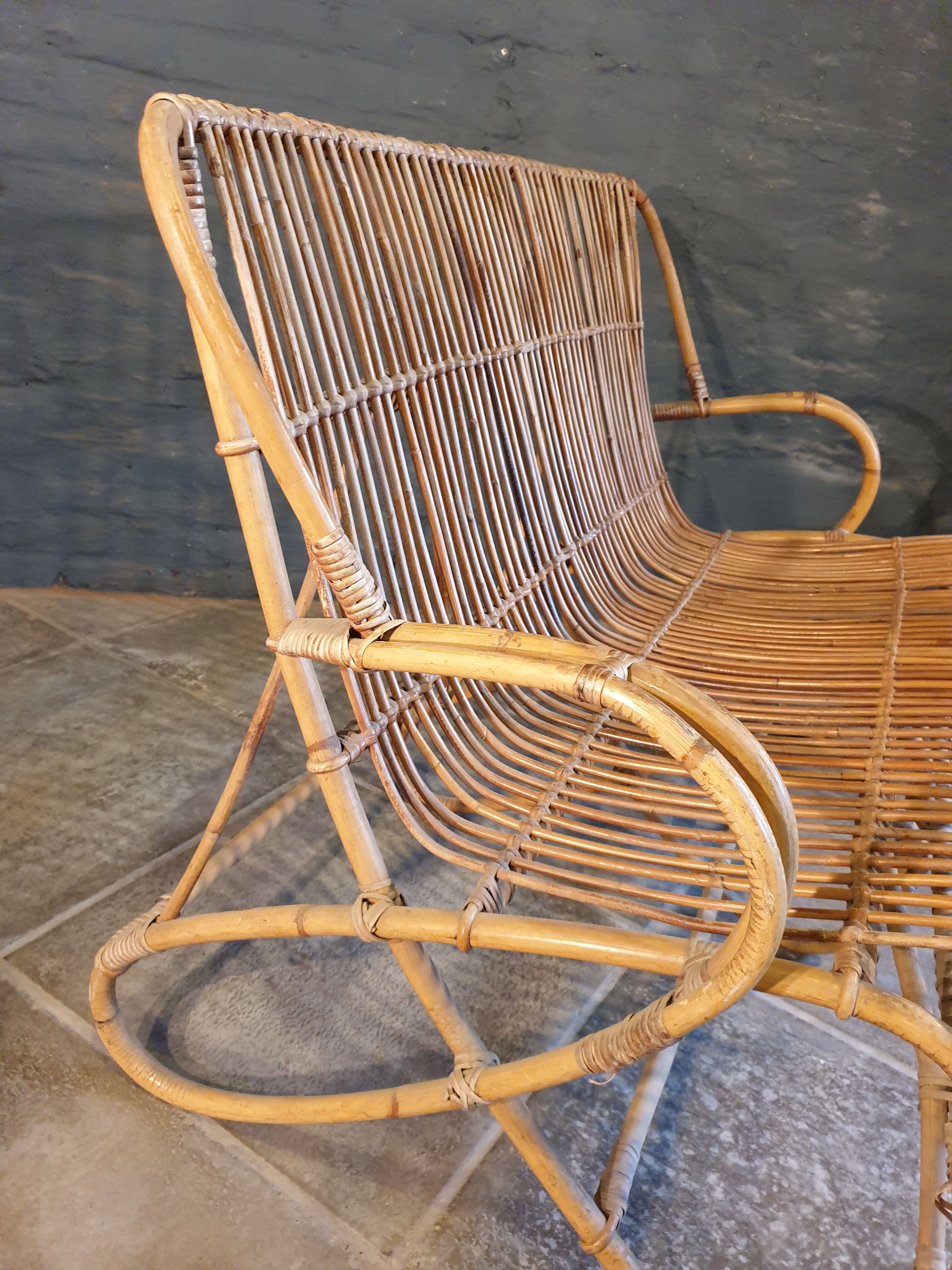 Rattan bench