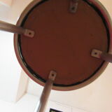 Iron bar stool and black skai seat