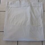 Drap ancien en coton blanc avec monogrammes