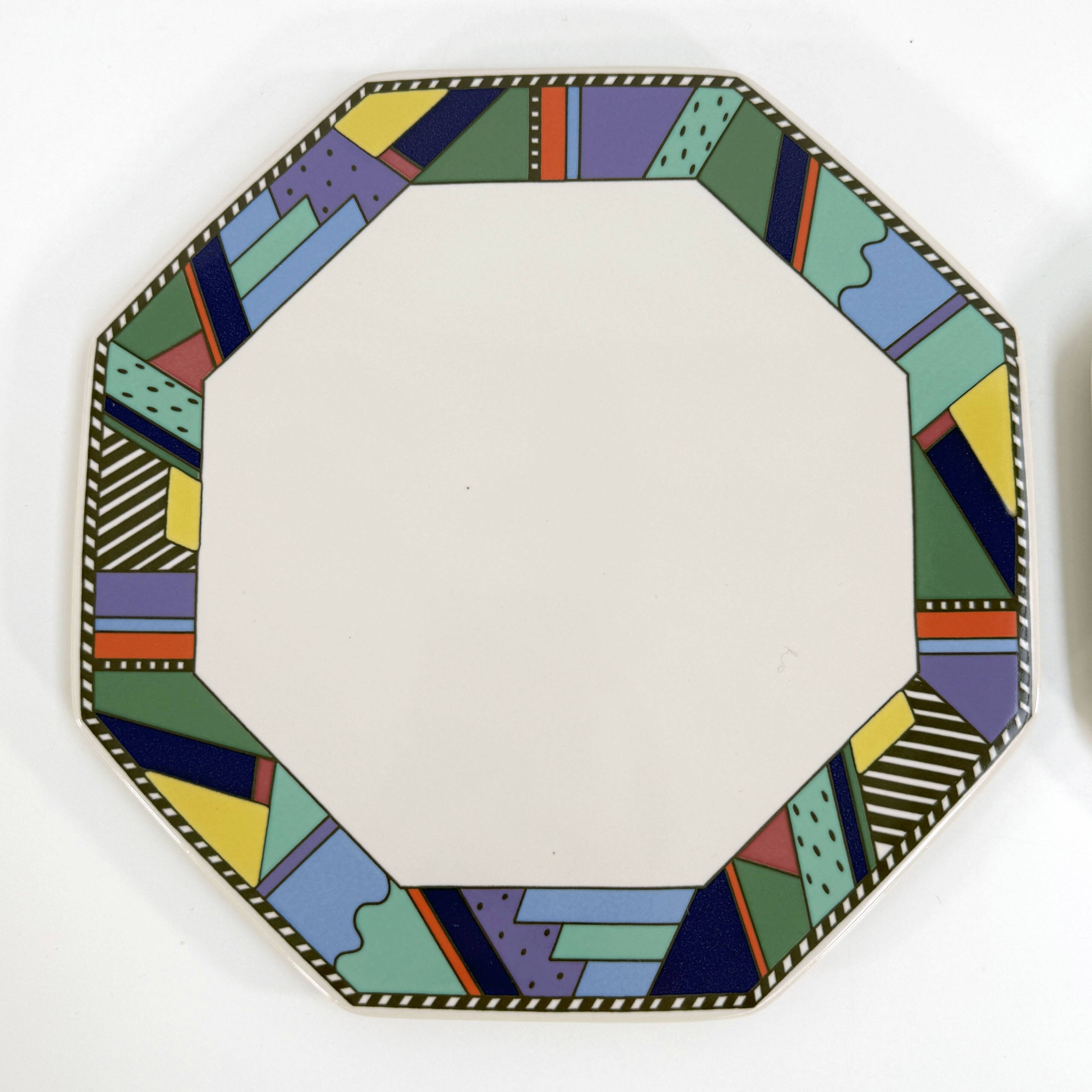 Pair of Scenario Metropol plates by Barbara Brenner for Rosenthal, 1990