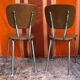 Pair of imitation leather chairs