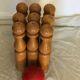Jeu de 9 quilles en bois avec boule