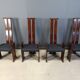 Post modern high back dining chairs, set of 4, 1970s