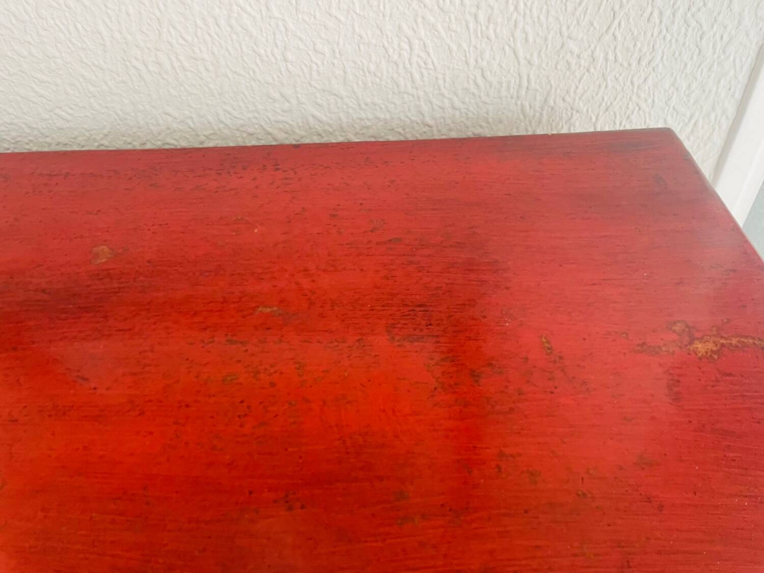 19th century red lacquered Chinese trunk