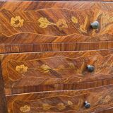 Pair of Louis XV style bedside tables with rosewood marquetry