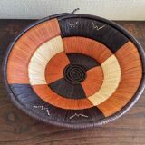 Vintage woven raffia basket