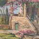 Oil on canvas signed by Gaston Aubert – large vintage Mediterranean landscape.