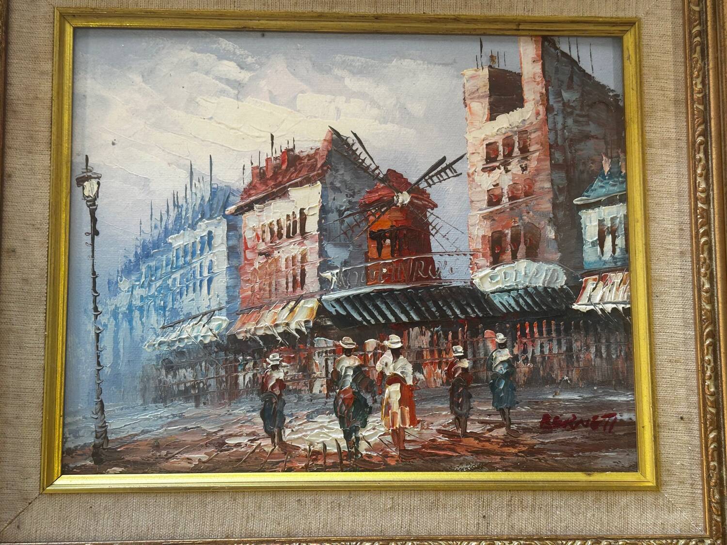 Caroline Burnett (1877-1950) Oil on canvas - Parisian Scene Moul