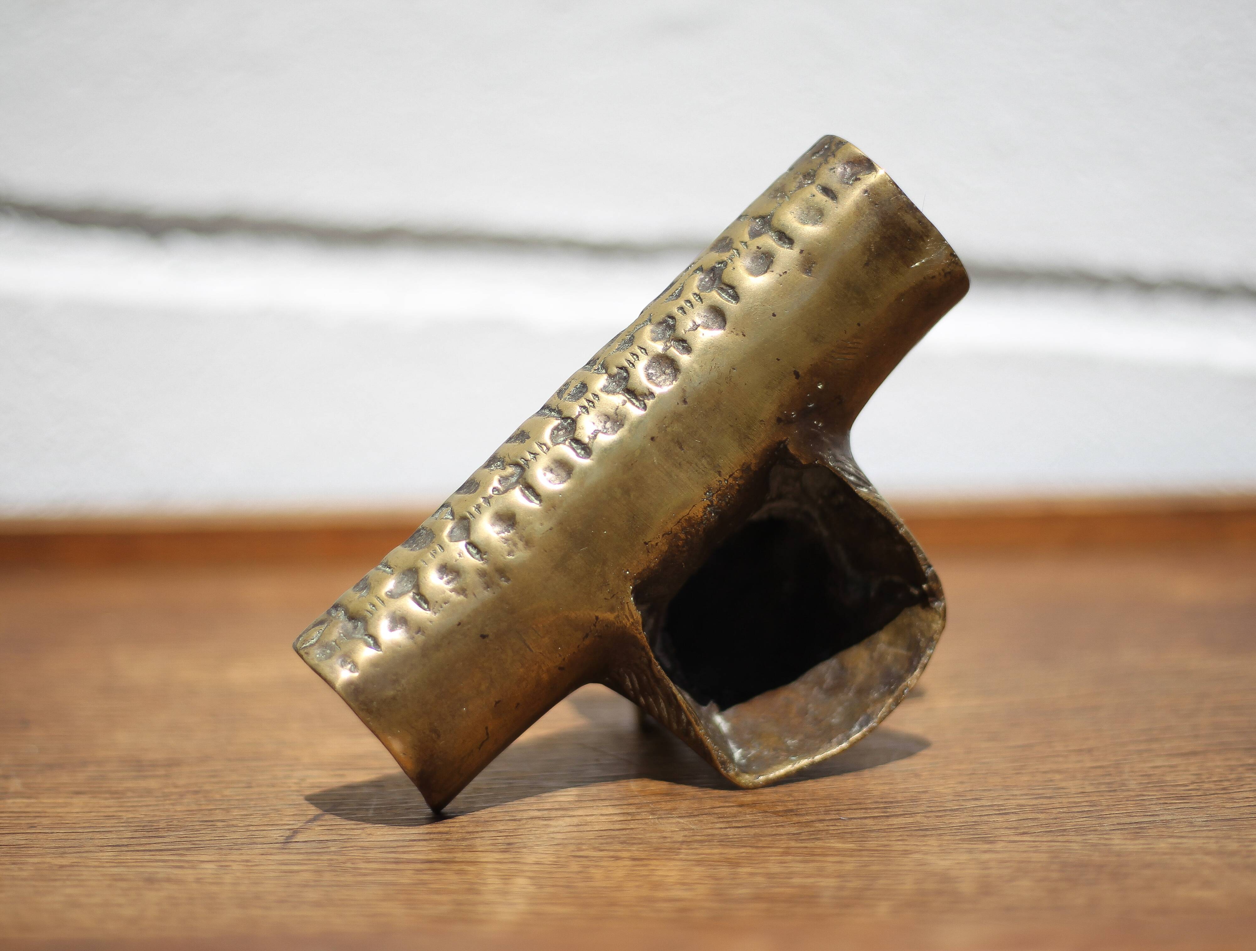 Vintage Dog Head Bronze Pen Holder