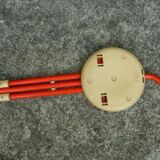 Ulisse cane stool/folding chair, red, Ivan Loss design, vintage Italian 1980s