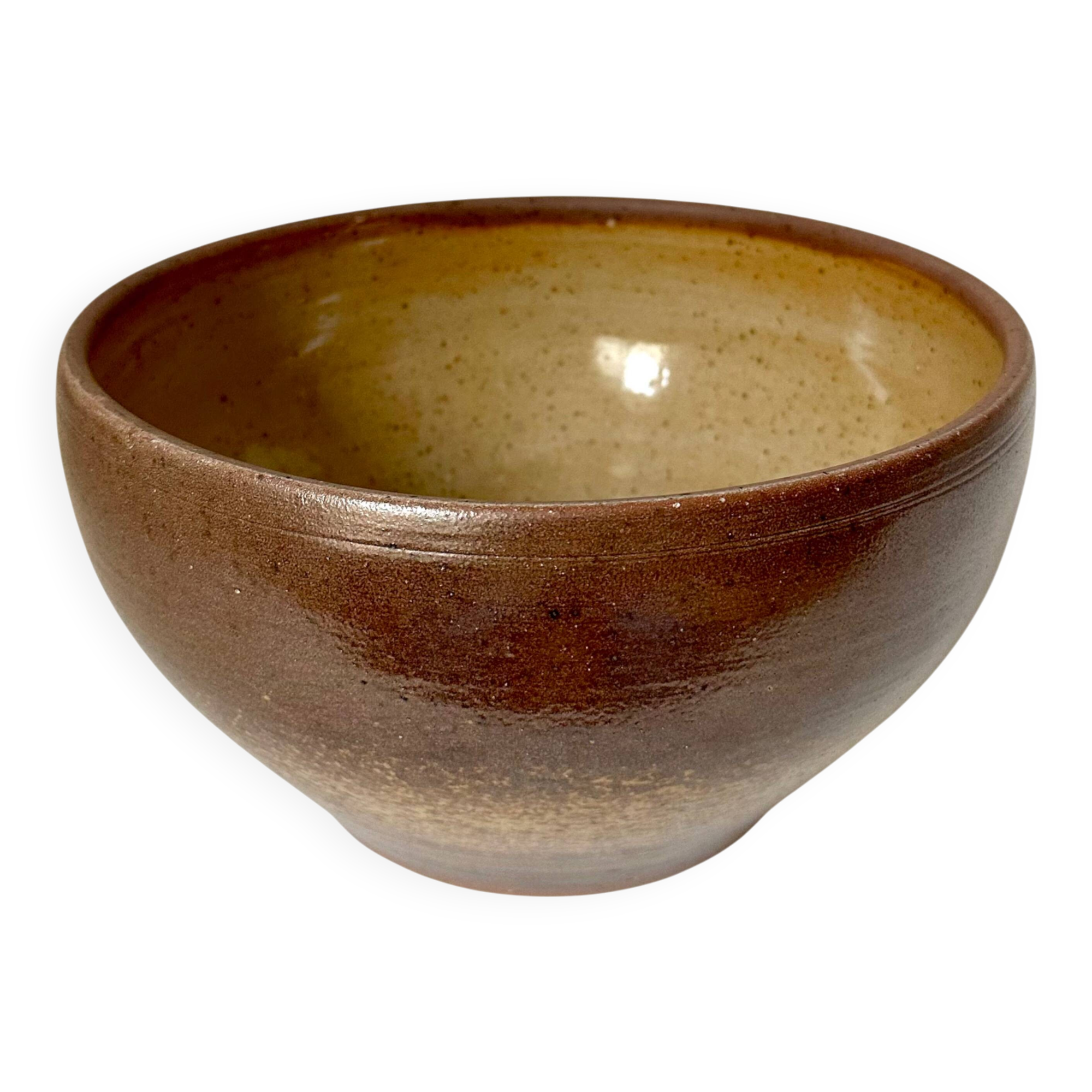 XL brown stoneware salad bowl
