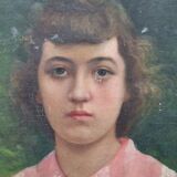 Portrait of a young bourgeois woman on canvas
