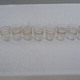 9 wine glasses, gold edging and granite – 1960s-1970s