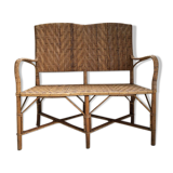 Old wicker and rattan bench