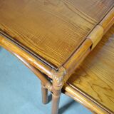Rattan trundle table 1980
