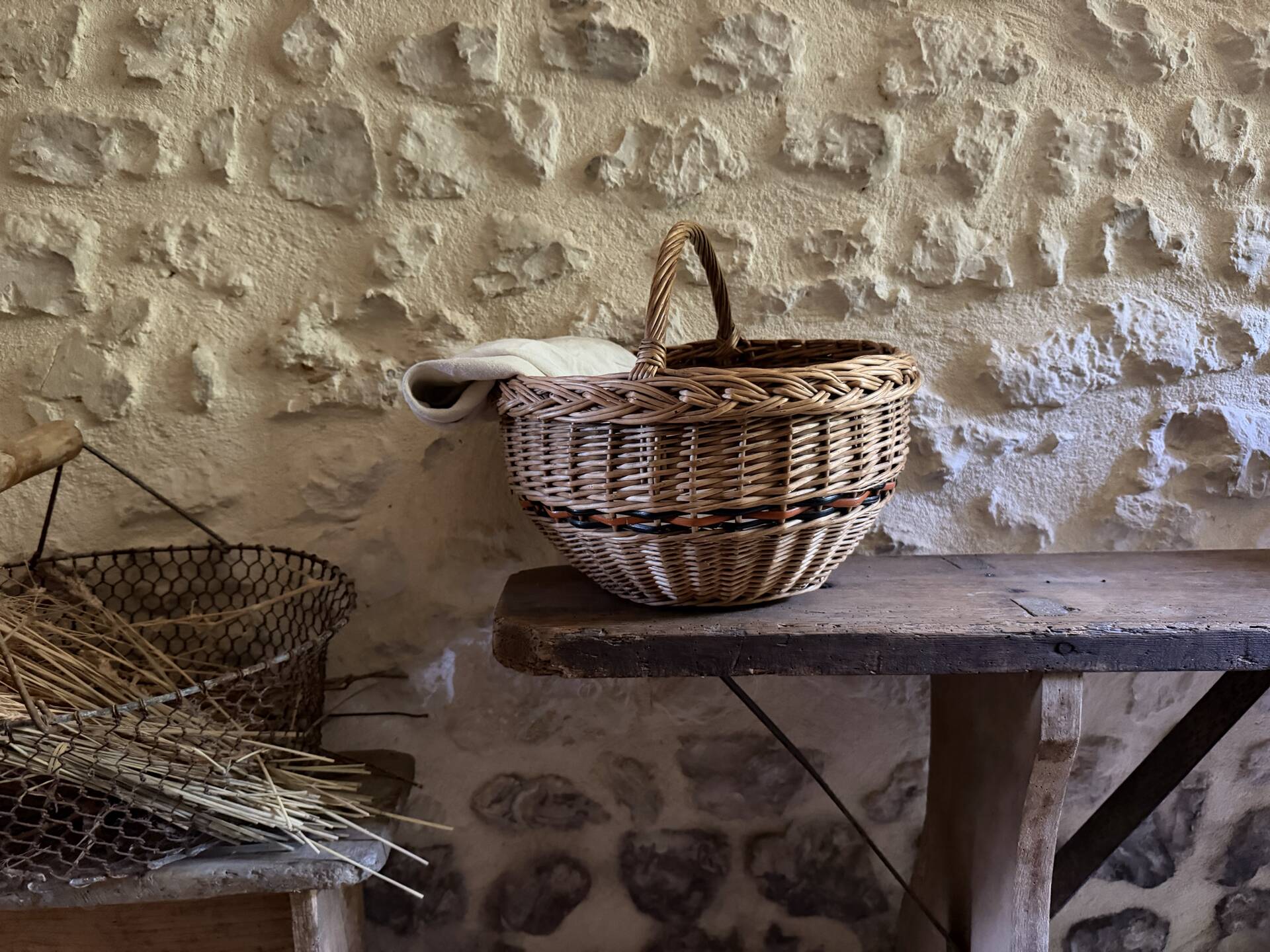 Vintage wicker basket