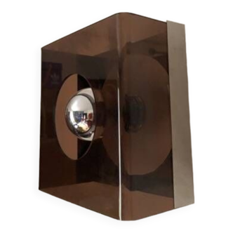 Applique Disco de Jocelyne Trocmé, plexiglas fumé, vintage.