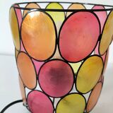 Bohemian mood lamp in Capiz shell and metal - Asian crafts