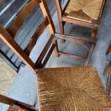 8 oak chairs with straw seats