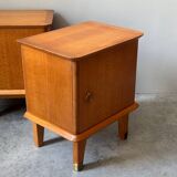 Pair of vintage light wood bedside tables