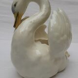 Signed swan-shaped earthenware garden